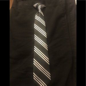 Striped clip on tie